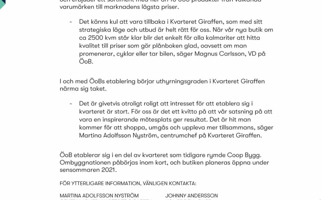 ÖoB returns to the Giraffe neighbourhood!