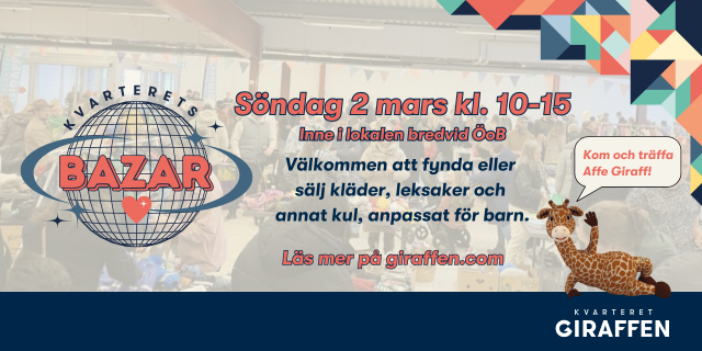 Barnloppis i Kvarterets Bazar den 2/3!